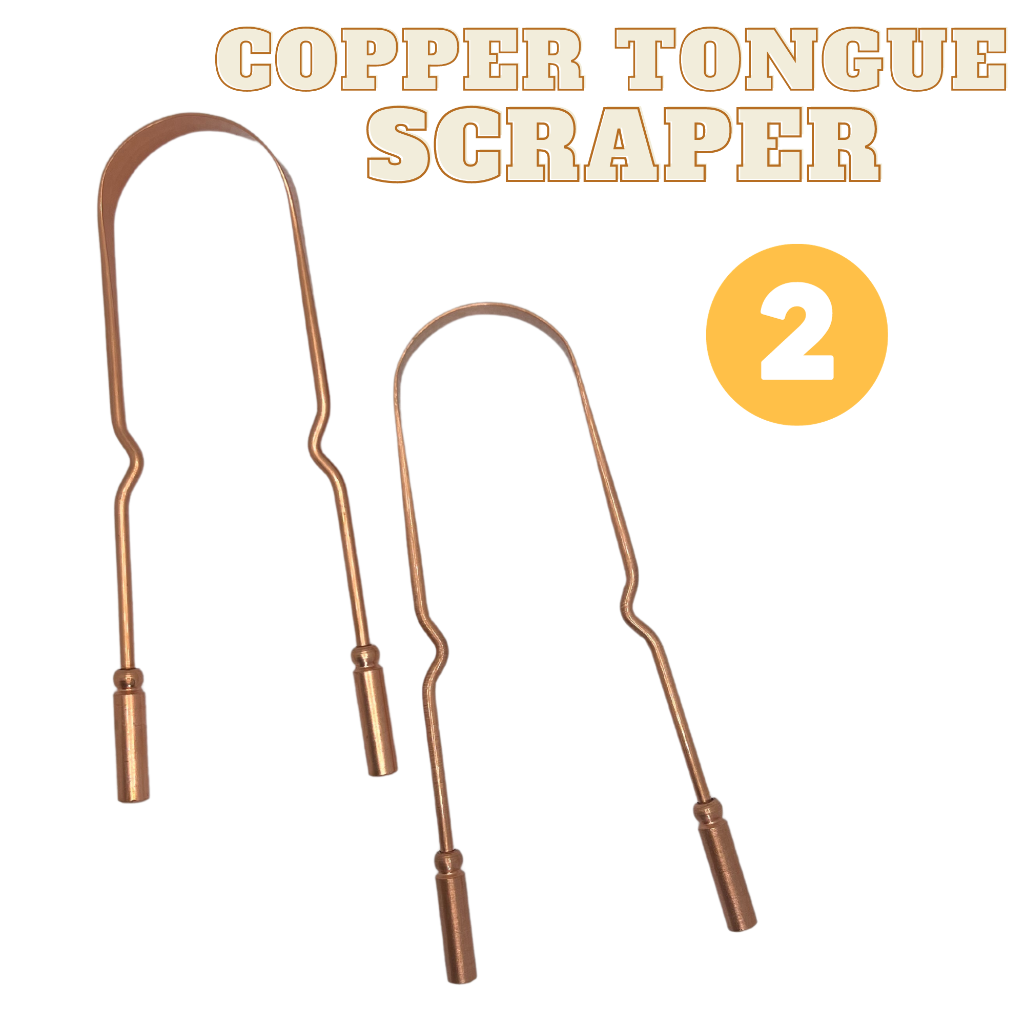 2 Pack Copper Tongue Scrapers